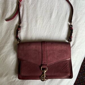 Rebecca Minkoff large Burgundy Leather crossbody Shoulder Bag Purse